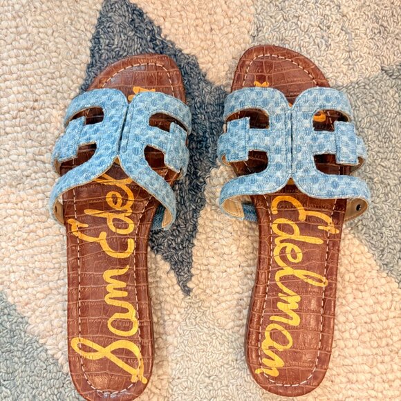 Sam Edelman Denim Sandals Size 8.5 - Picture 2 of 9